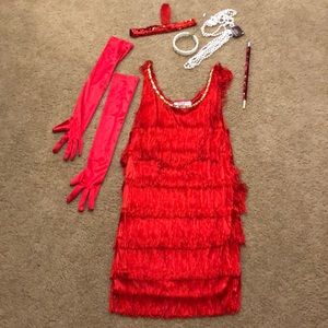 Red 20’s Flapper Girl Costume